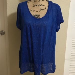 Blue striped see through blouse
